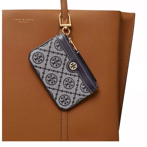 Tory Burch T Monogramed Jacquard Card Case - Picture 3 of 11